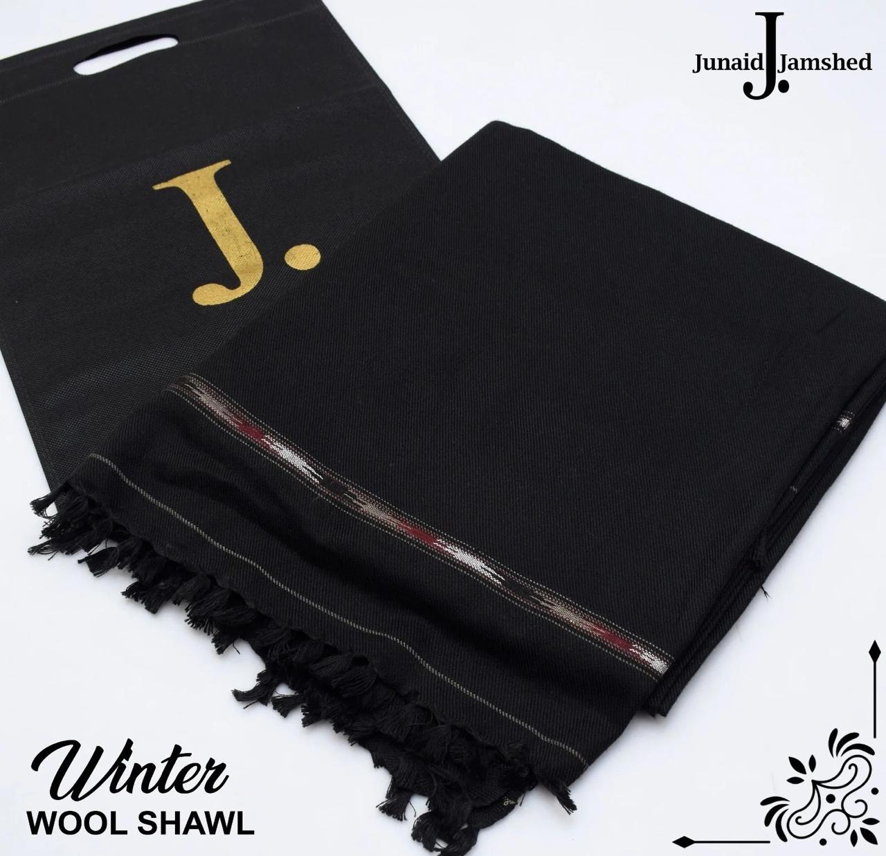 J. MEN'S WOOL SHAWL JET BLACK.
