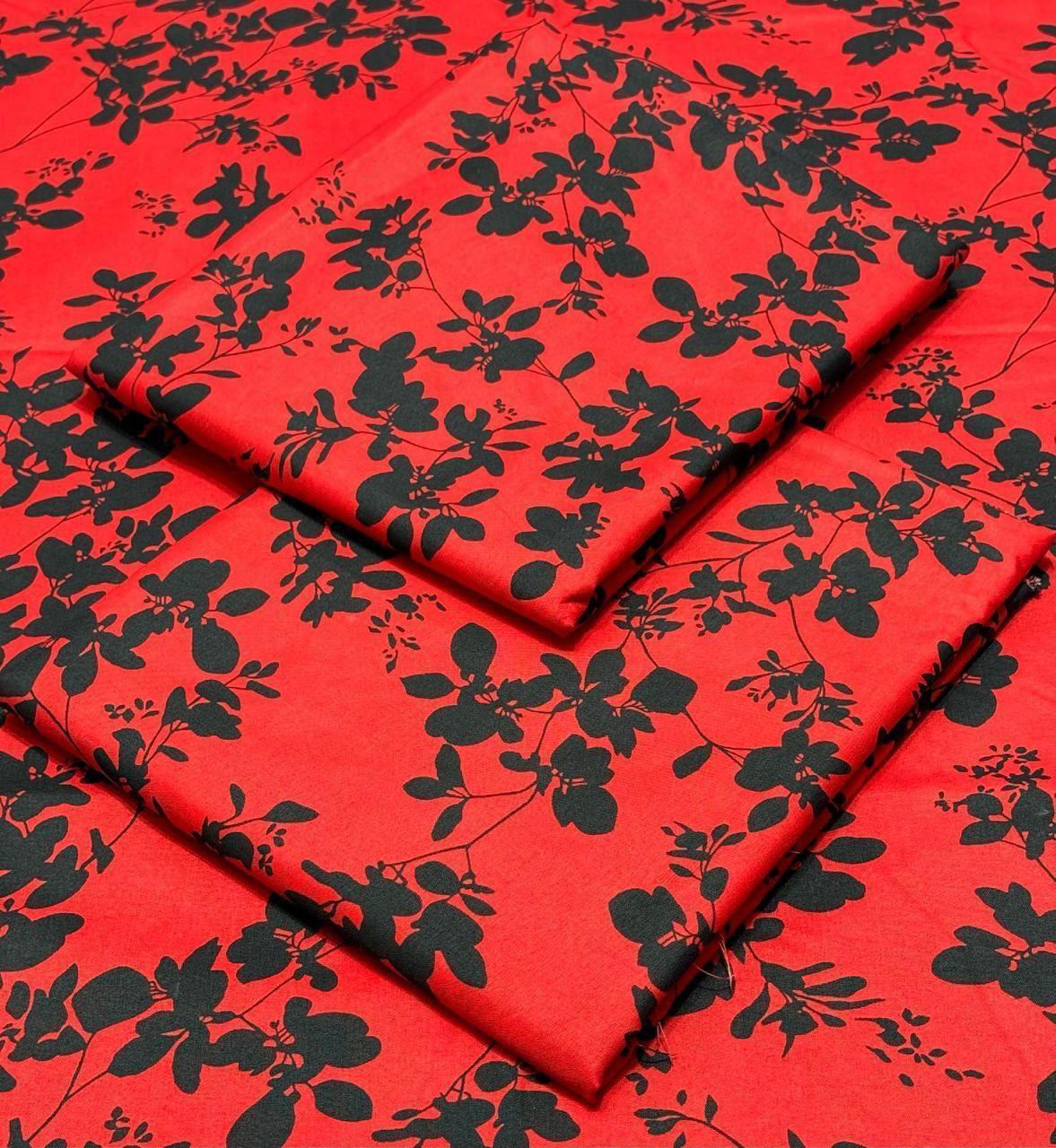 FLORAL PRINTED UNSTITCHED 2PC D-002