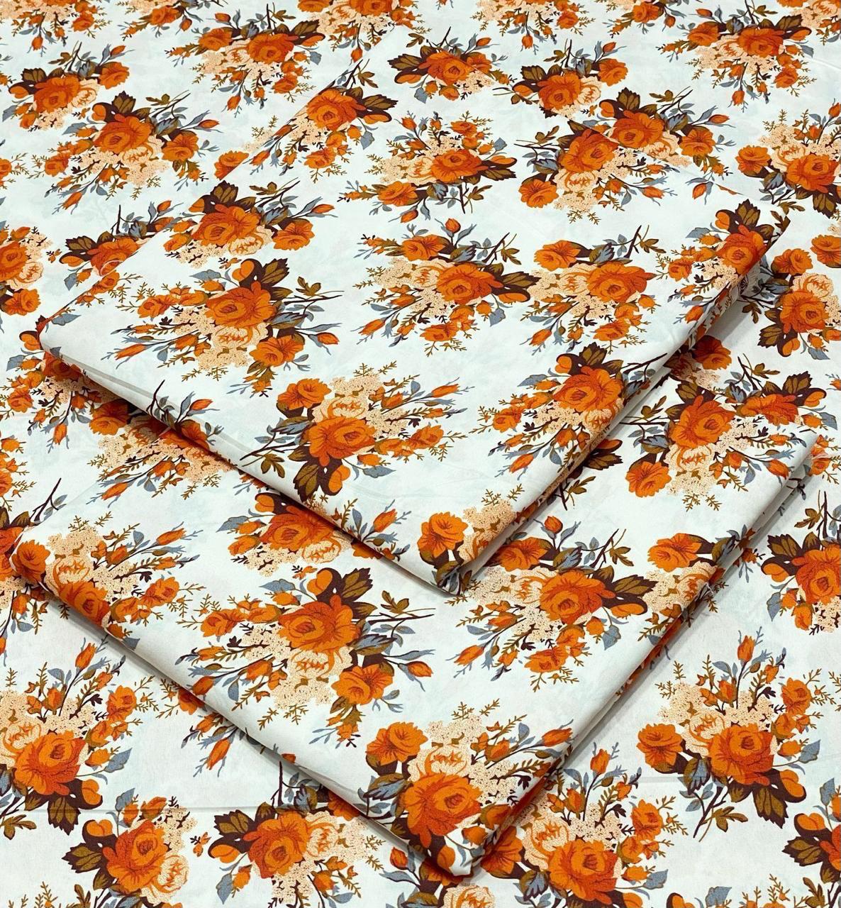 FLORAL PRINTED UNSTITCHED 2PC D-003