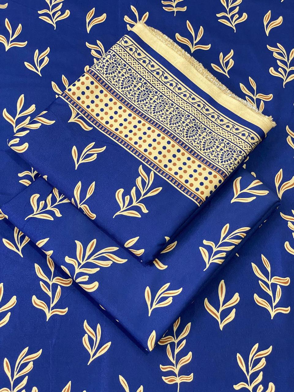 FLORAL PRINTED UNSTITCHED 2PC D-004