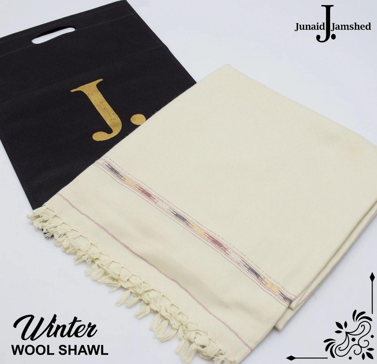 J. MEN'S WOOL SHAWL OFFWHITE.