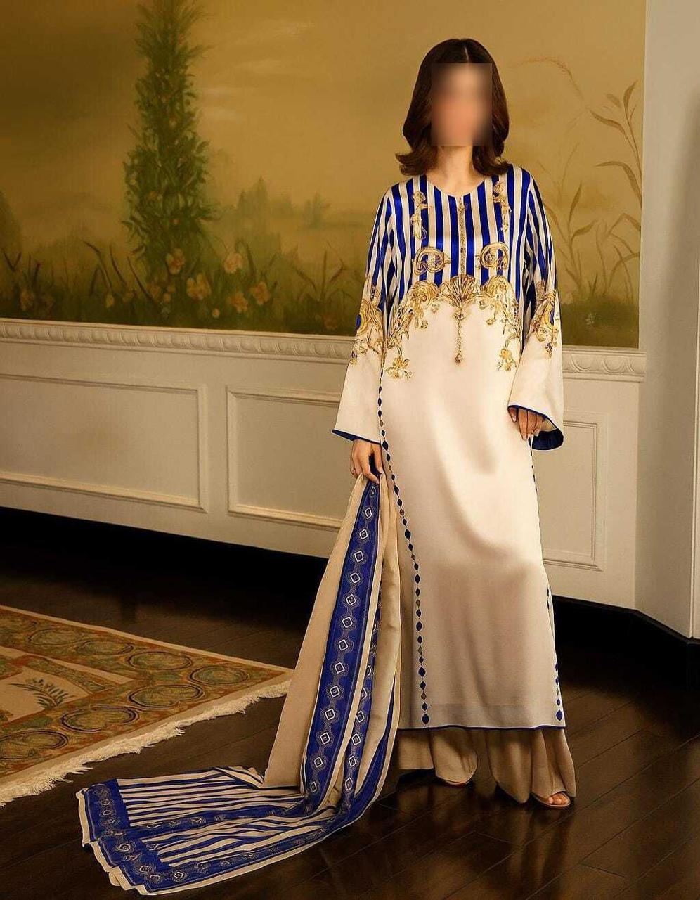 IZNIK SHAMOOZ SILK UNSTITCHED 3PC D-007