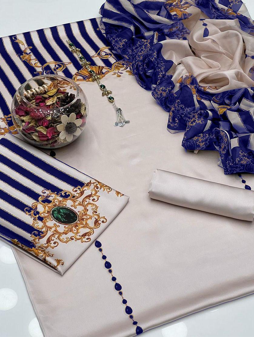 IZNIK SHAMOOZ SILK UNSTITCHED 3PC D-007