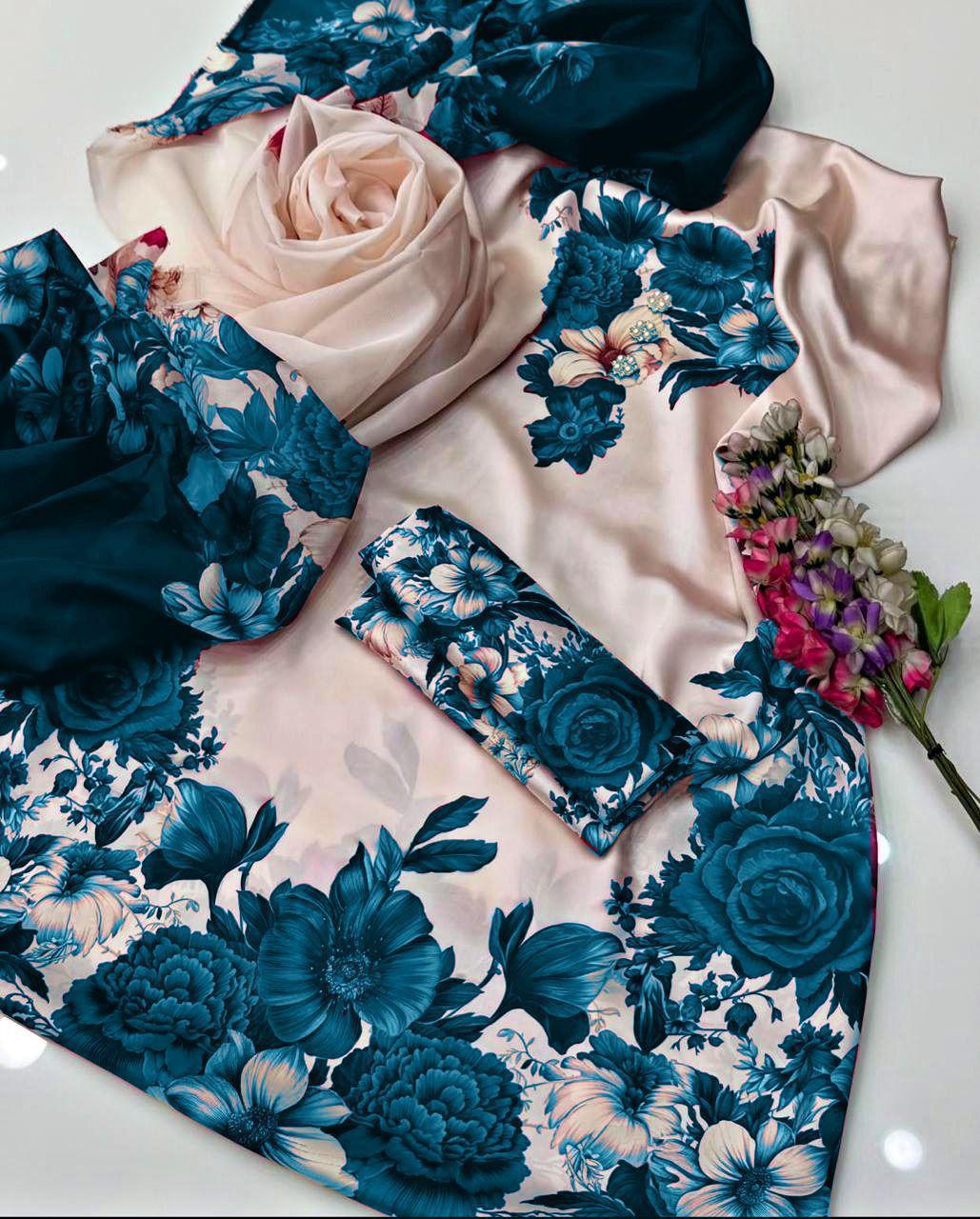 IZNIK SHAMOOZ SILK UNSTITCHED 3PC D-009