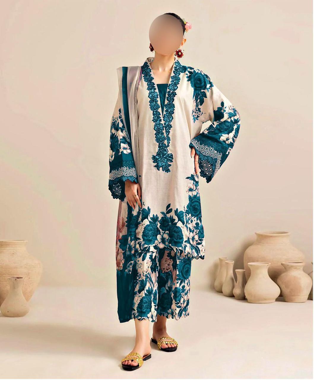 IZNIK SHAMOOZ SILK UNSTITCHED 3PC D-009