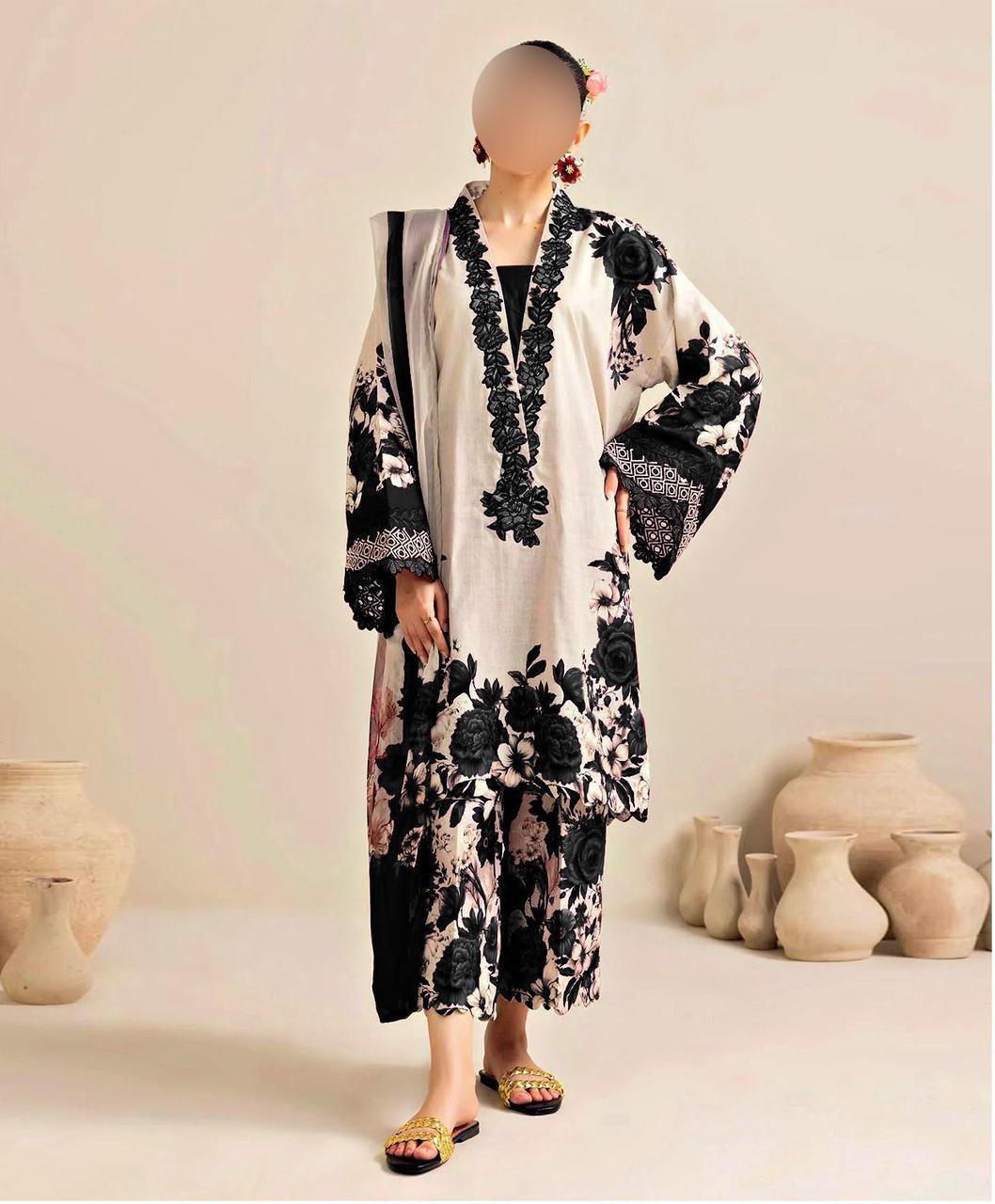 IZNIK SHAMOOZ SILK UNSTITCHED 3PC D-011