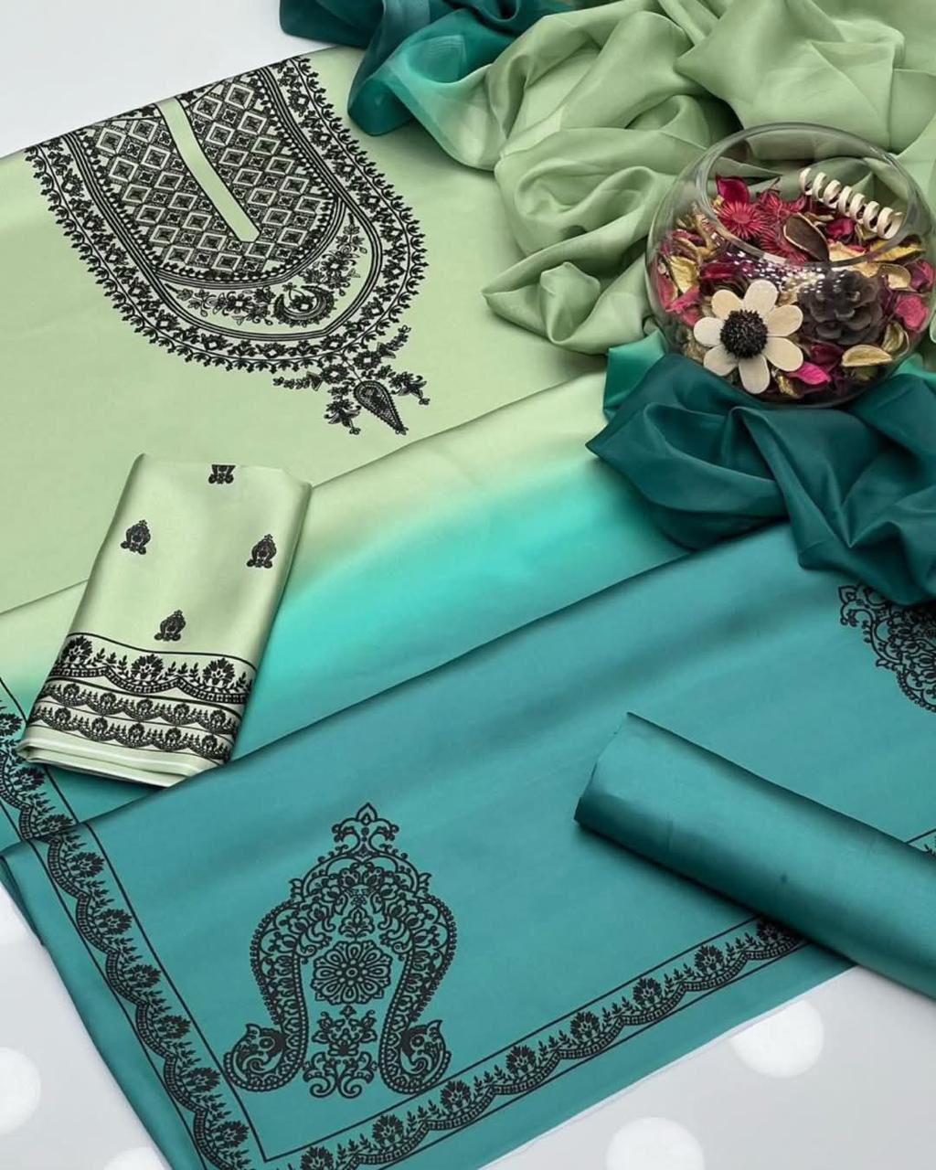 IZNIK SHAMOOZ SILK UNSTITCHED 3PC D-014
