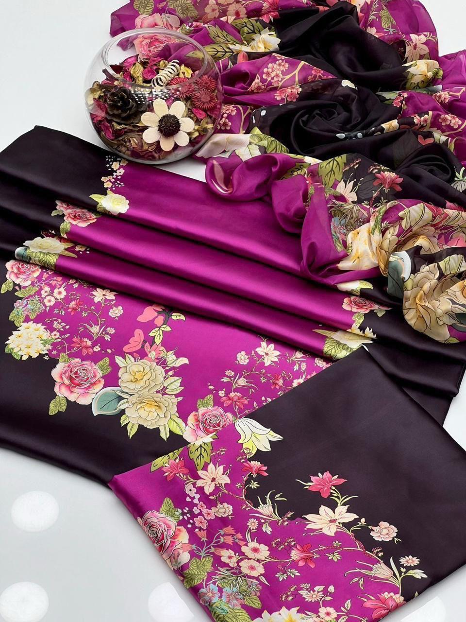 IZNIK SHAMOOZ SILK UNSTITCHED 3PC D-013