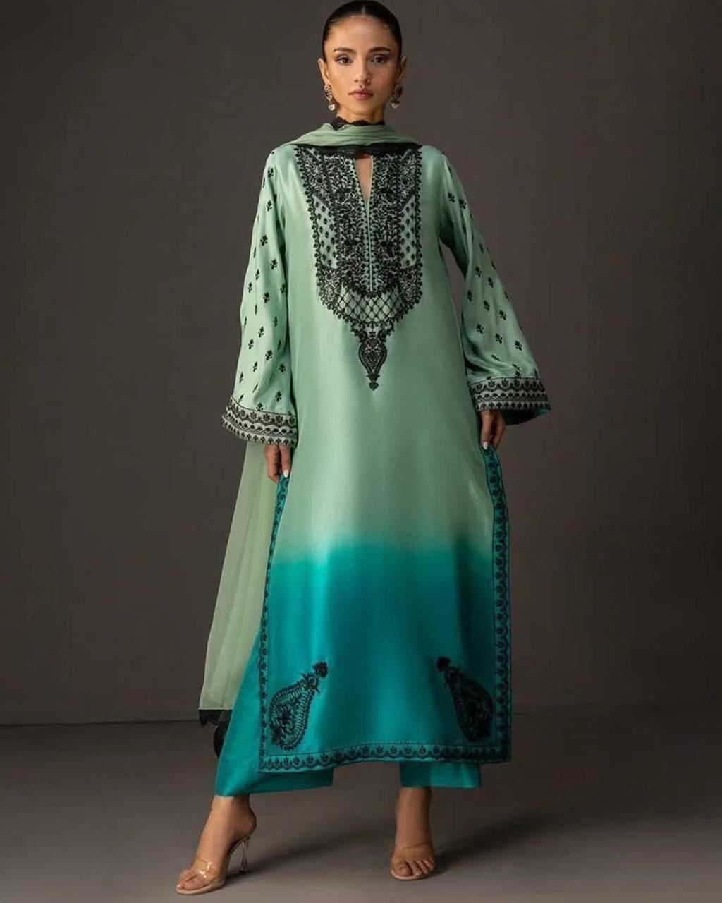 IZNIK SHAMOOZ SILK UNSTITCHED 3PC D-014