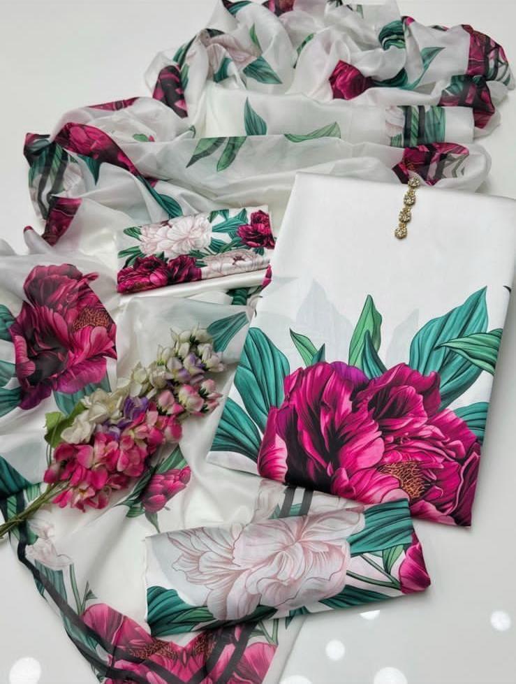 IZNIK SHAMOOZ SILK UNSTITCHED 3PC D-018