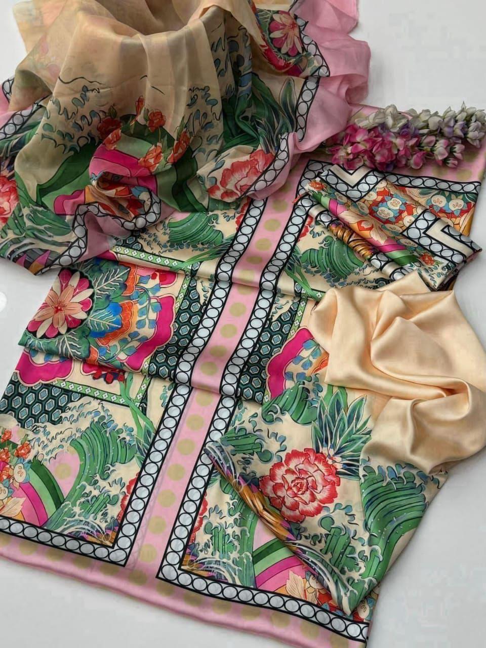 IZNIK SHAMOOZ SILK UNSTITCHED 3PC D-017