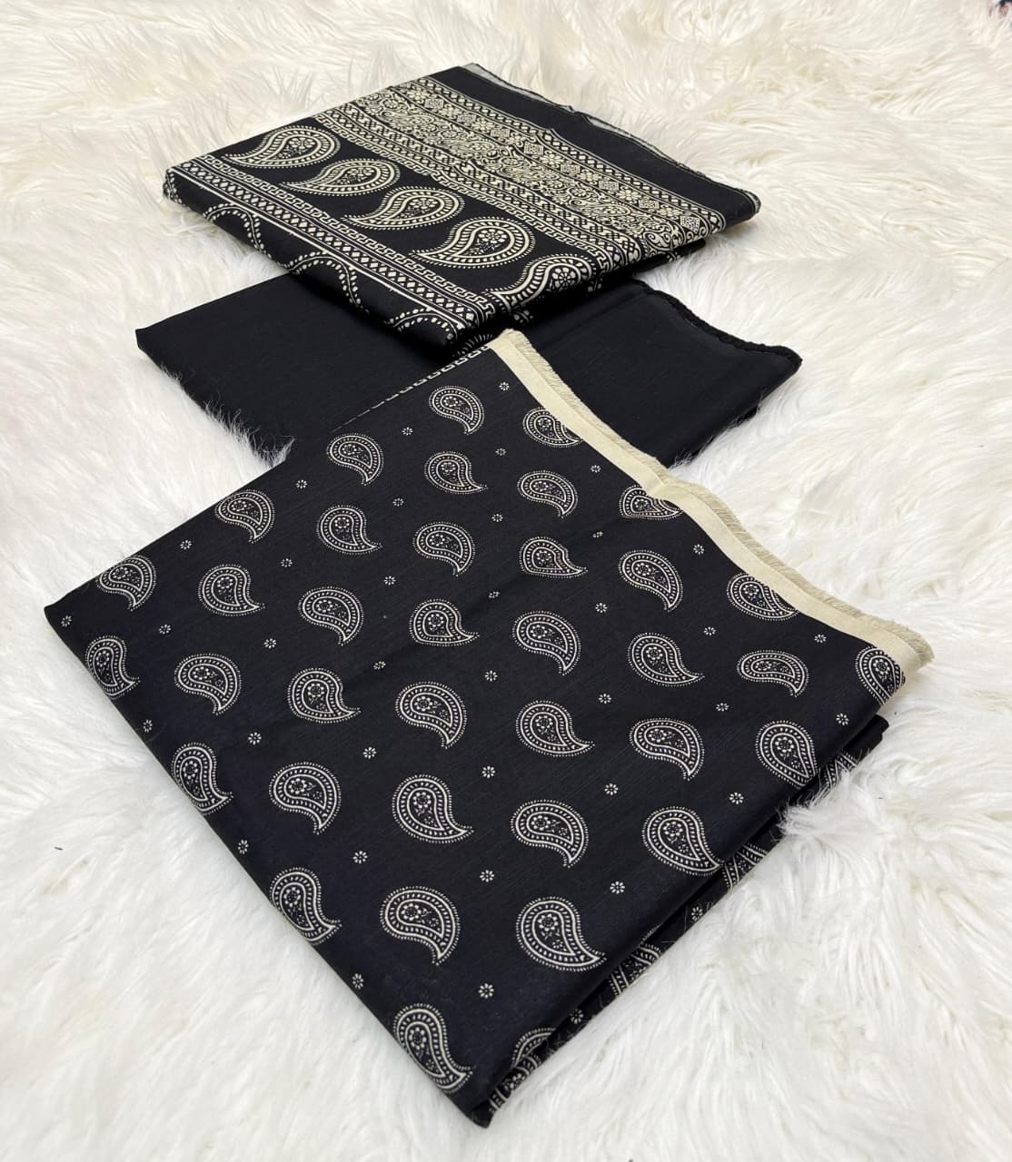 Bin Saeed Khaddar Printed Unstitched 3Piece D-009