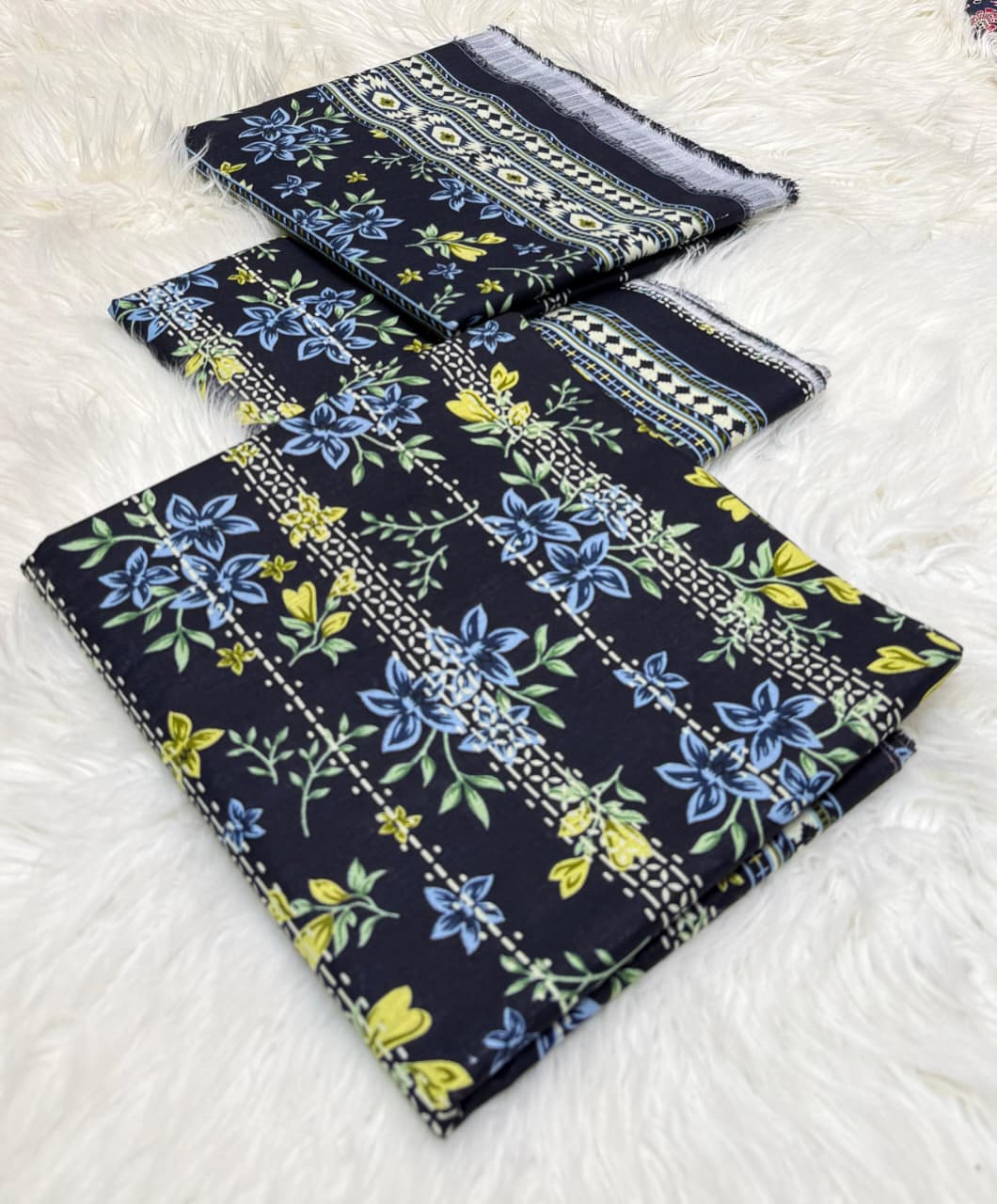 Bin Saeed Khaddar Printed Unstitched 3Piece D-026