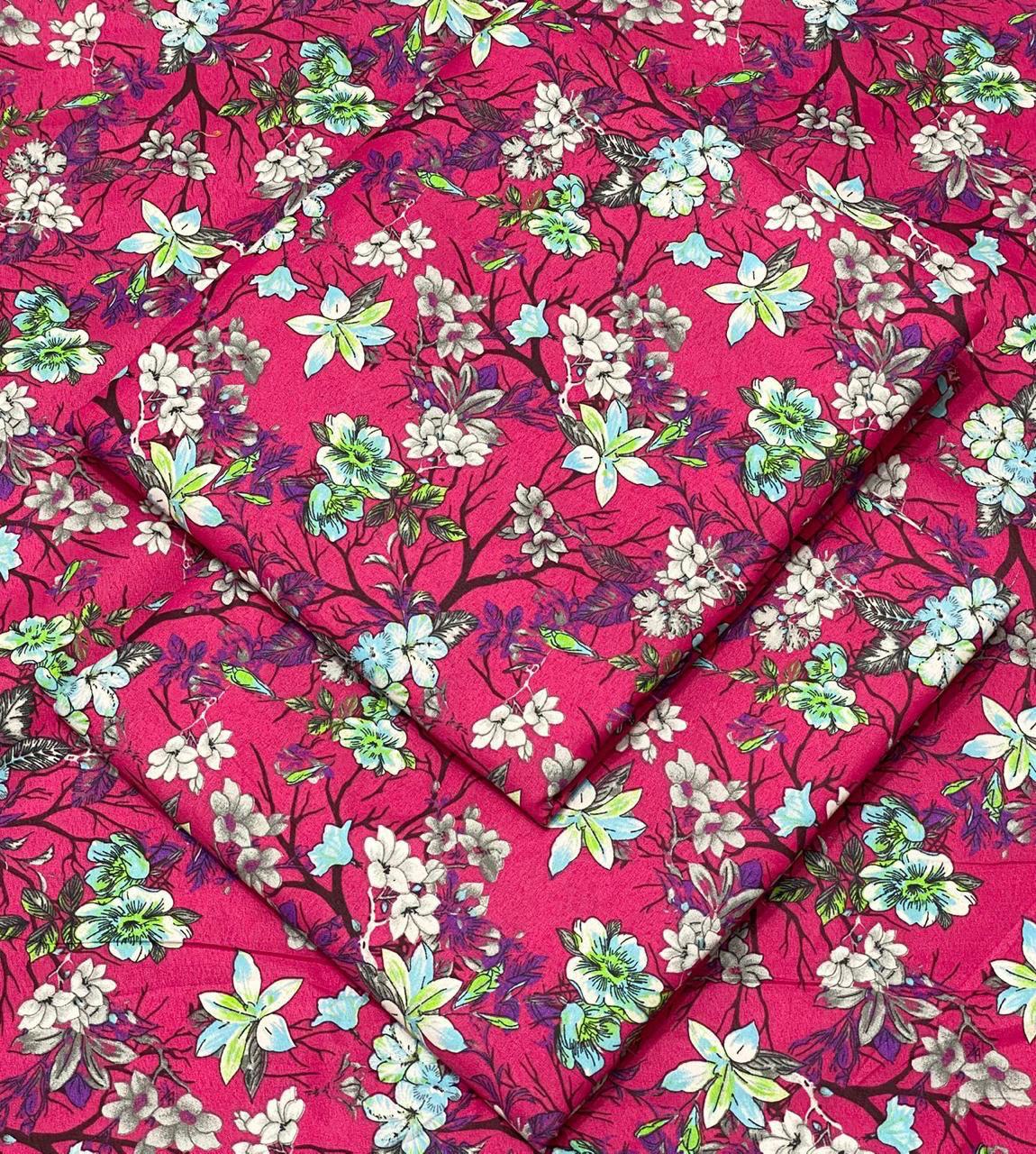 FLORAL PRINTED UNSTITCHED 2PC D-034