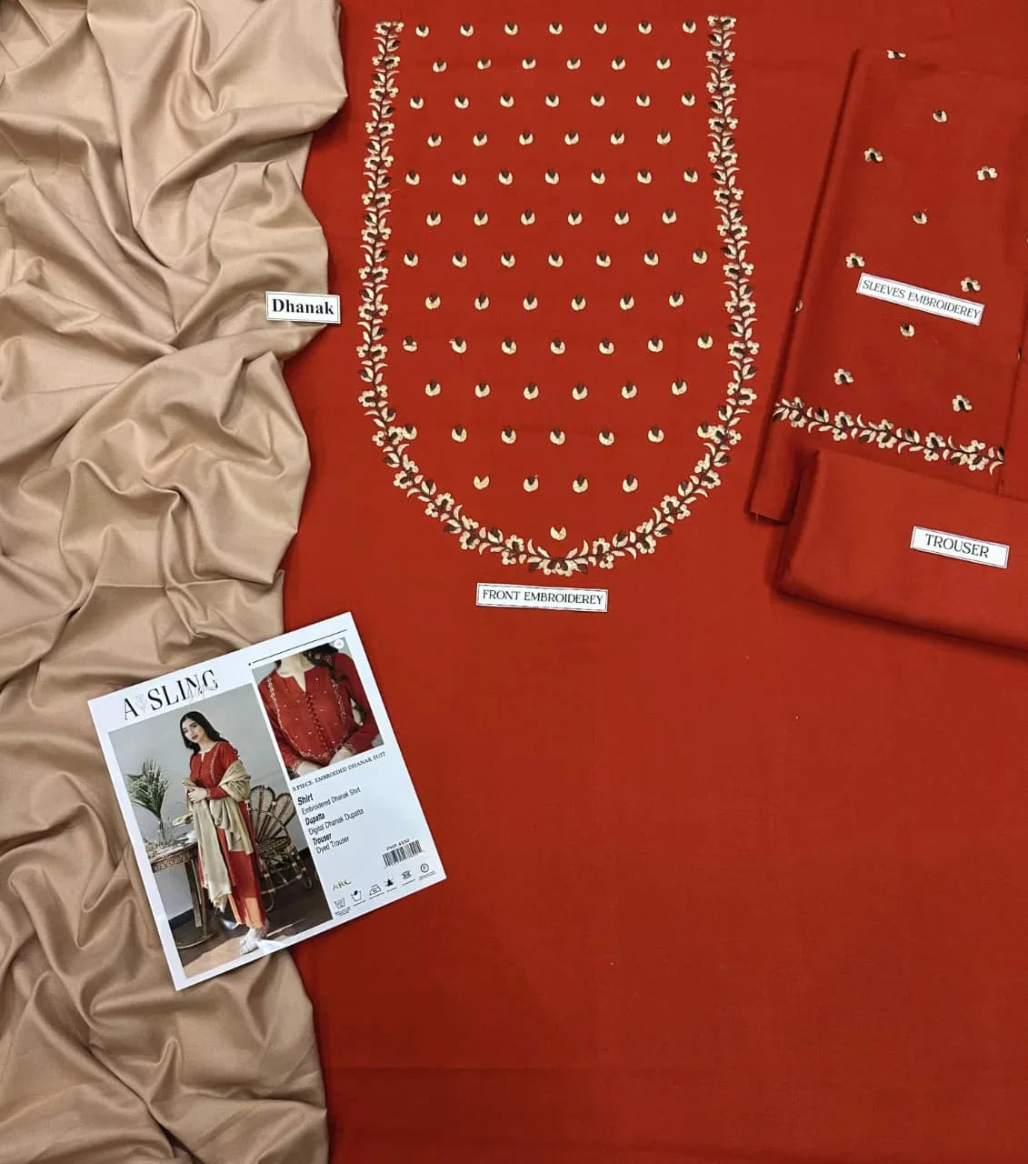 ASLING DHANAK 3PC | EMBROIDERY | D#3355