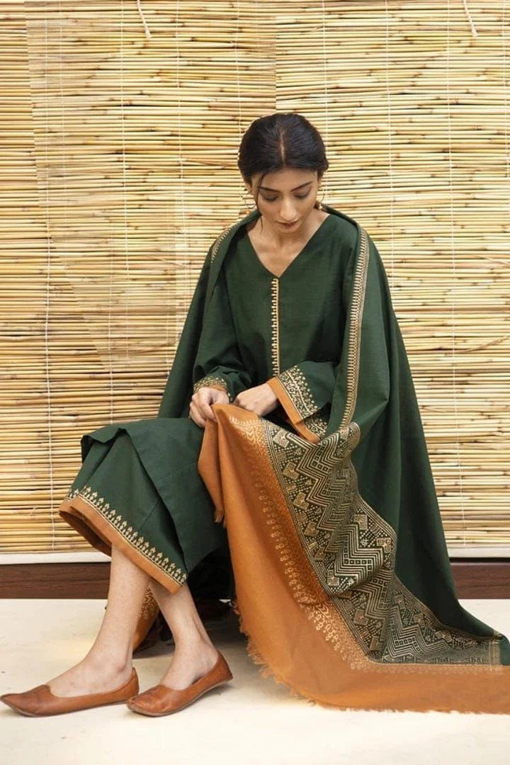 DYOT DHANAK 3PC | EMBROIDERY | D#1077
